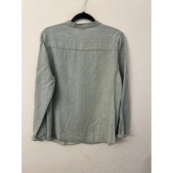 Soft Surroundings Womens Light Wash Denim Button-Up Tunic Top size large - Picture 2 of 5